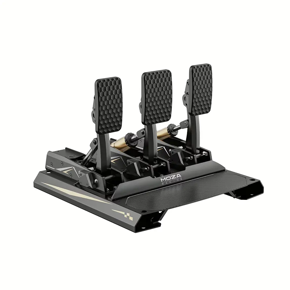 Moza CRP2 Load Cell Pedals – 3-Pedal Set with 200kg Brake Load Cell, CNC Aluminum Construction, Adjustable Travel & Resistance – Professional Sim Racing Pedal Set 
