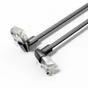 VENTION Cat6A UTP Rotate Right Angle Ethernet Patch Cable 1M Black Slim Type Model #IBOBF
