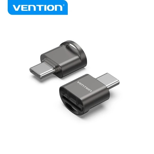 VENTION USB 2.0 Type-C MicroSD Card Reader Gray Zinc Alloy Type Model # CLMH0