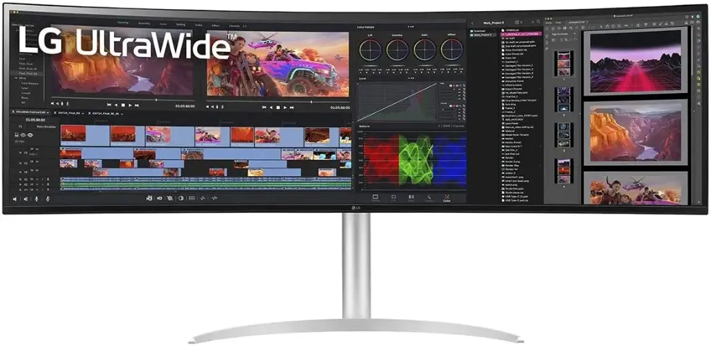 LG 49" UltraWide Dual QHD Curved Nano IPS Monitor, 144Hz Refresh Rate & 5ms Response Time, USB-C with 90W PD, DCI-P3 98% & HDR10, HDMI / DisplayPort / USB Hub, White | 49WQ95C-W