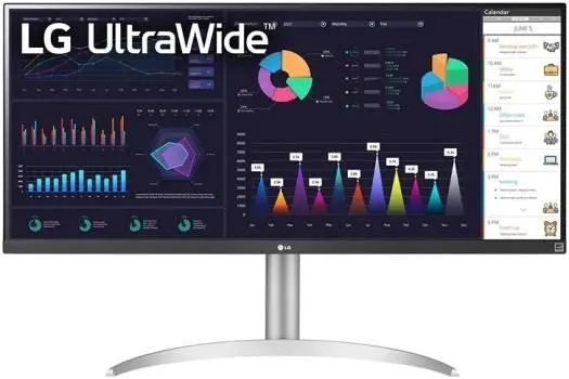 LG 34" UltraWide 34WQ650-W 21:9 FHD IPS Monitor, 2560×1080 Resolution, 99% sRGB Color Gamut, VESA DisplayHDR 400, USB-C Connectivity, AMD FreeSync, Built-in Speakers, Tilt/Height Adjustable Stand