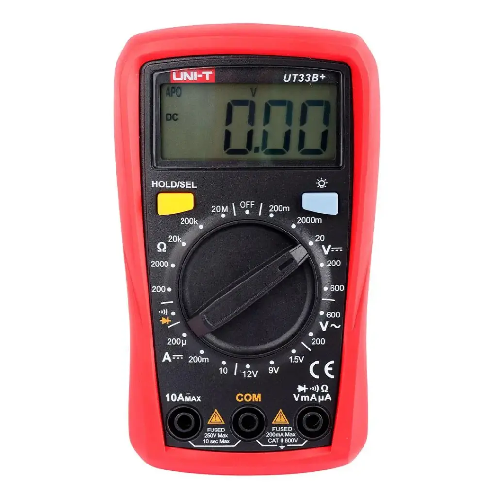 [UT 33B+] Uni T Multi Meter Digital Palm Size Ac/Dc Voltage 600V Battery Test Function 1.5 V/9V/12V