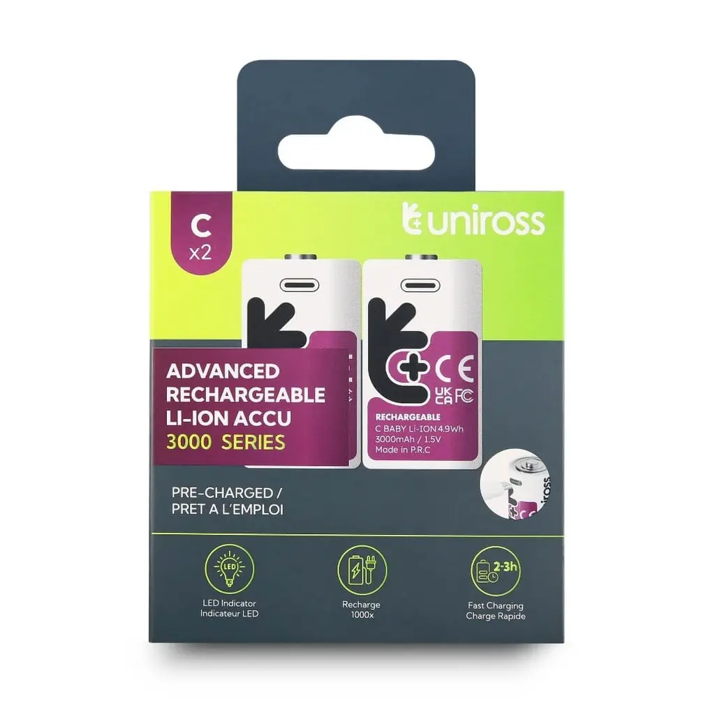 [U322071] Uniross Lithium USB-C C 1.5V - PK2