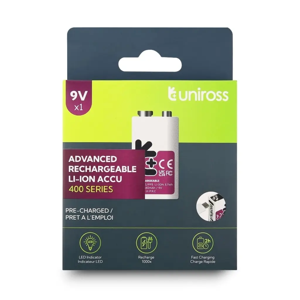 [U322095] Uniross Lithium USB-C E-Block 9V - PK1