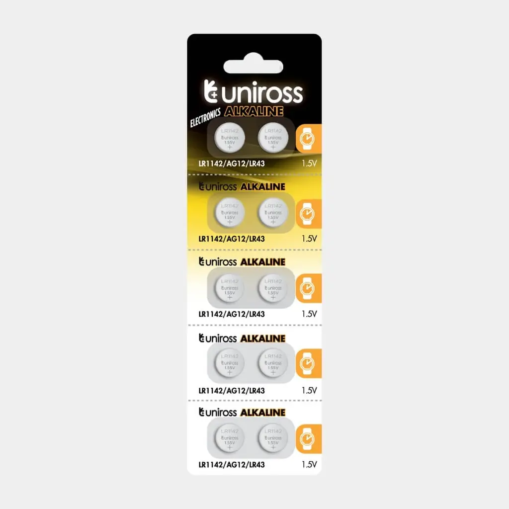  Uniross SP10 LR1142 AG12 LR43 ALKALINE