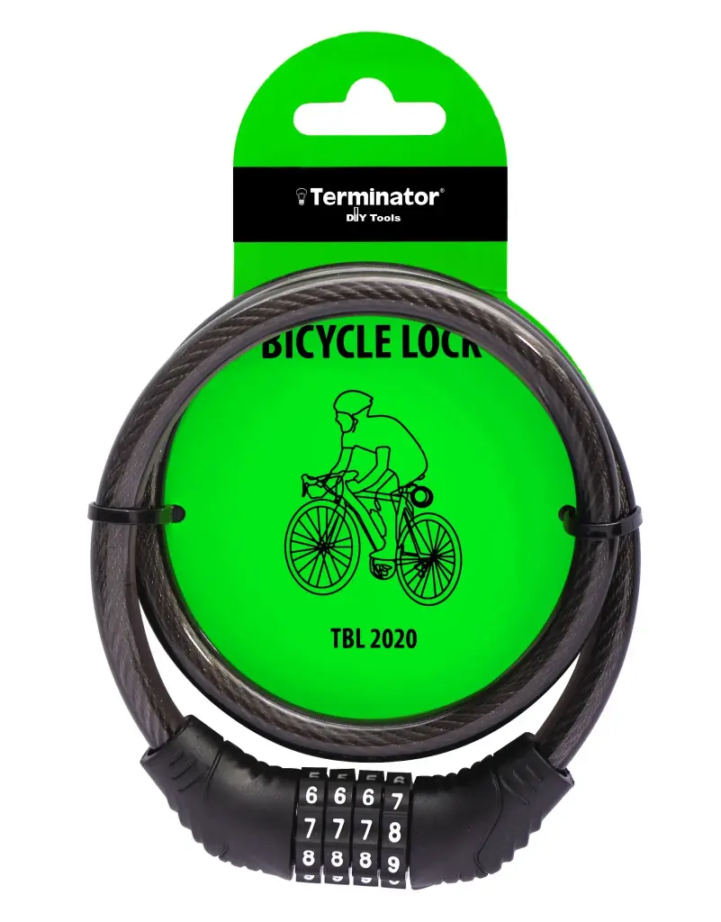 Terminator Bicycle Lock (10*650mm) with NumLock  (Black)