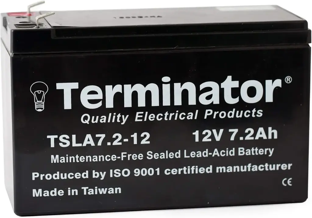 Terminator Rechargeable Sealed Lead Acid Battery 12V 7.2Ah TSLA 7.2-12