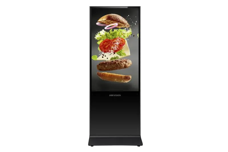 Hikvision Floor Standing Digital Signage, 54.6" 4K UHD Display, 60Hz Refresh Rate, 6.5ms Response Time, 2x Built-In Speaker, Wi-Fi, Bluetooth 4.2, LAN Network Connectivity, Black  DS-D6055UL-B/S 
