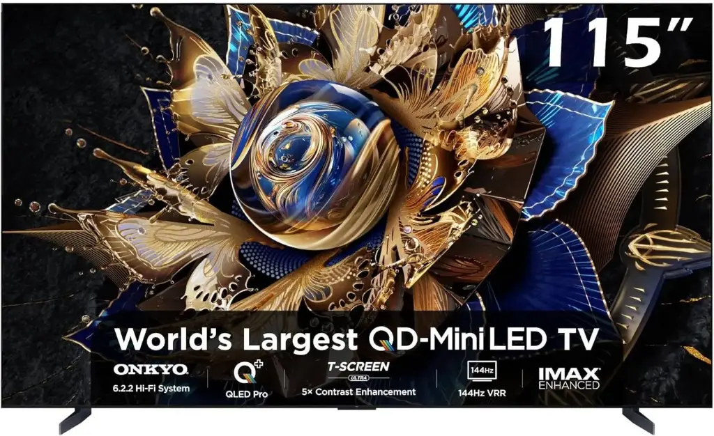 TCL 115 4K TV, 20000+ 5000nits, 144Hz