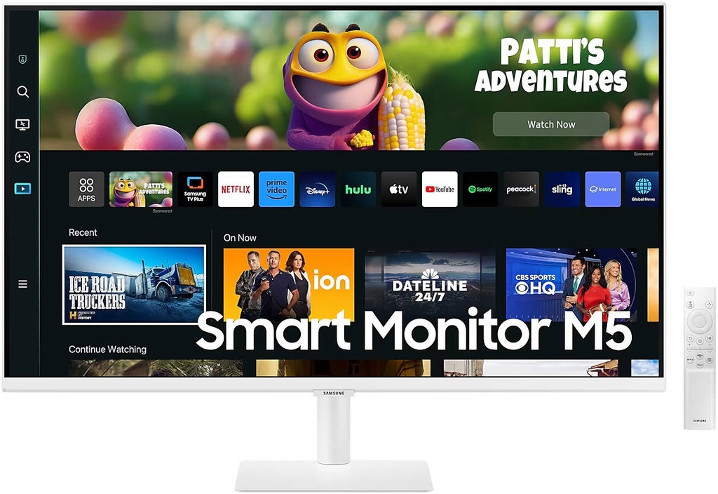 Samsung 27" Smart Monitor M5, FHD (1920x1080), 60Hz Refresh Rate, Built-in Speakers, Remote Control, White | LS27CM501EMXUE