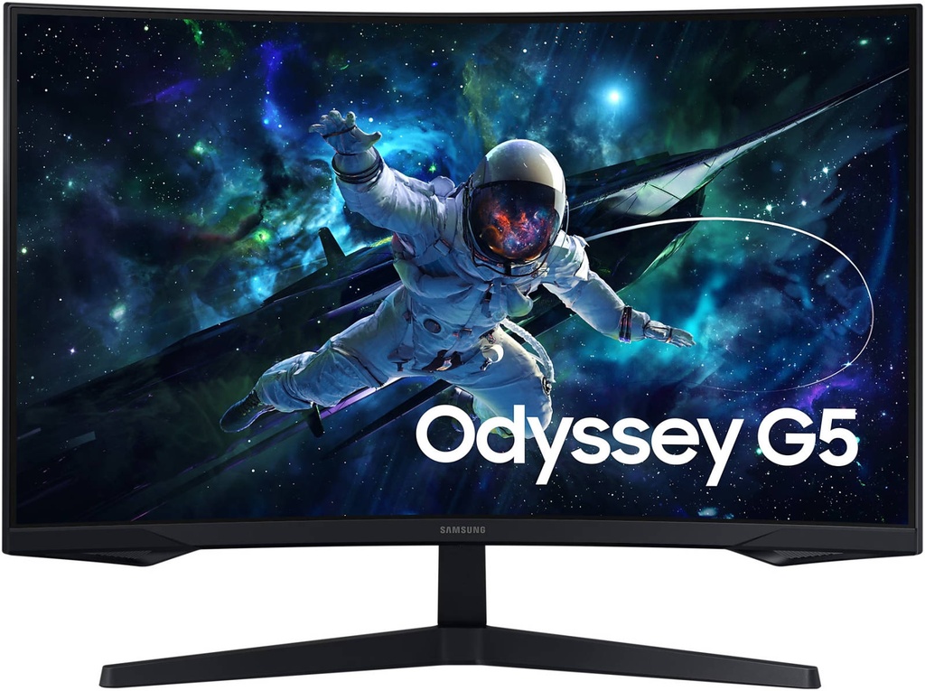 Samsung 32" Odyssey G5 Curved Gaming Monitor, QHD (2560x1440), 165Hz Refresh Rate & 1ms Response Time, 1000R Curvature, VA Panel, HDR10, Black  LS32CG552EMXUE