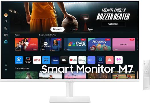[LS32DM703UMXUE] Samsung 32" M70D 4K UHD Smart Monitor, 3840×2160 Resolution, 60Hz Refresh Rate, 4ms Response Time, HDMI & USB Connectivity, Bluetooth 5.2, Smart Features, White, Middle East Version - LS32DM703UMXUE