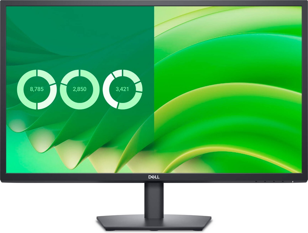 Dell 27" E2725H Monitor, VA Panel, Full HD (1920x1080) Resolution, 75Hz Refresh Rate, 5ms Response Time, DisplayPort / VGA, Tilt Stand, Black | E2725H