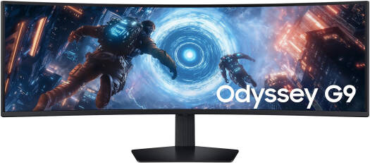 [LS49FG910EMXUE ] Samsung Odyssey OLED G9 49-Inch DQHD Curved Ultrawide Smart Gaming Monitor, OLED Panel, 240Hz Refresh Rate, 0.03ms Response Time, AMD FreeSync Premium Pro, Smart TV Apps, CoreSync & Core Lighting+, USB-C, HDMI, DisplayPort – Black - LS49FG910EMXUE