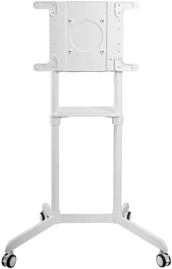 Skill Tech Rotating Mobile Stand For Interactive Display, 37" - 75" Screen Sizes, 70kg Weight Capacity, Built-In Cable Management, Steel & Melamine Materials, VESA Mountable, White  SH 046RMS