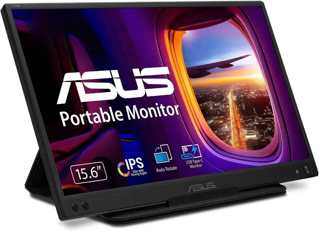 ASUS ZenScreen MB166C 15.6" Portable Monitor – Full HD IPS Display, Single USB-C Connection, Ultra-Slim 8 mm, Lightweight 0.78 kg, Eye Care with Flicker-Free and Low Blue Light, Travel-Friendly Secondary Screen