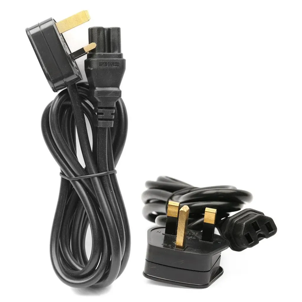 VEOTECH - High Grade Laptop LED TV Clover Leaf Plug Power Cable 2 Meter 13A Fused UK Plug