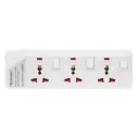 Terminator 3 Way Universal Power Extension Socket With Individual Switches, Indicators and Without Cable
