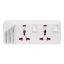 Terminator 2 Way Universal Power Extension Socket With Individual Switches, Indicators and Without Cable 