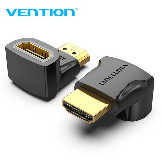 [AIOB0-2] VENTION HDMI 90 Degree Male to Female Adapter Black 2 Pack Model # AIOB0-2