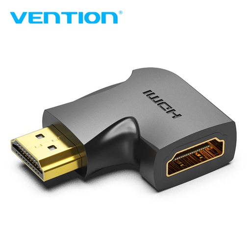 [AIQB0-2] VENTION HDMI 270 Degree Male to Female Vertical Flat Adapter Black 2 Pack Model # AIQB0-2