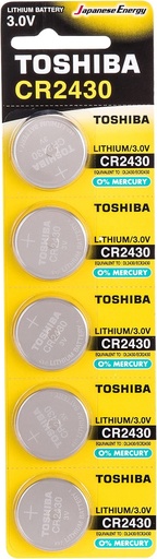 [CR2450-5] Toshiba CR2450 3V Lithium Coin Cell Battery Pack of 5 batteries