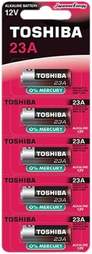 [23A BP-5C] Toshiba Alkaline 23A (12V) (0% MERCURY) Pack of 5 batteries