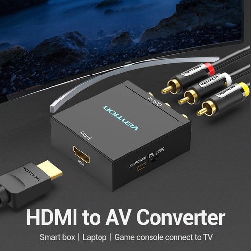 [AEEB0] VENTION HDMI to RCA Converter Black Metal Type Model # AEEB0