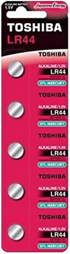 [LR44 PNC BP-5] Toshiba LR44 AG13 1.5V Alkaline 5 batteries (0% Mercury)