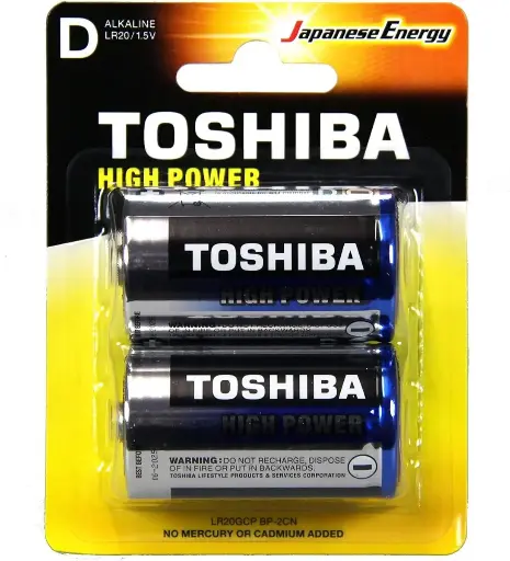 [258423] TOSHIBA Battery Pack Long-lasting Alkaline 2 Pcs (Size D)