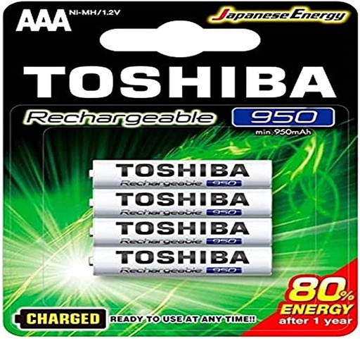 [258446] Toshiba Rechargeable Battery AAA 4Pcs 950mAh