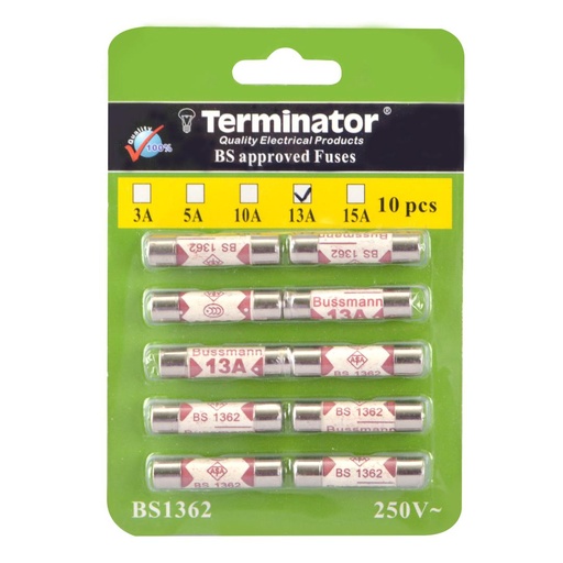 [TCF 13A] Porcelain Ceramic Fuse 13A 10Pcs - Terminator