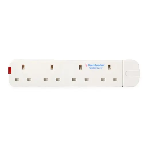 [TPB 1119] Terminator 4 Way UK Power Extension Cord TPB1119 Bar 4 Gang Without Cable