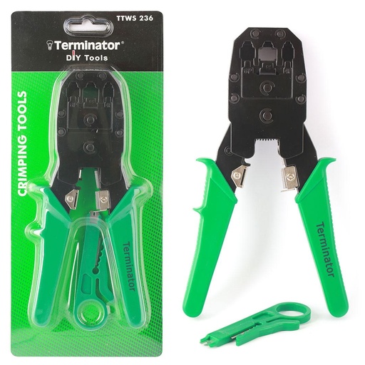 [TTWS 236] Terminator 3 in 1 Crimping Tool & Wire Stripper for Networking RJ45 RJ11 RJ12 - TTWS 236