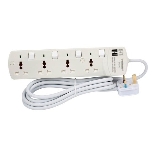 [TPB 4AU] Terminator Power Extension 4 Socket 2 USB Charging Ports with 3 Meter Cable -TPB 4AU