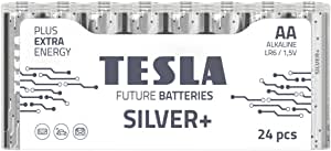 [TS-Silver+ 24AA] Tesla AA Battery Silver+ Alkaline - Plus Extra Energy Shrink Foil LR6/1.5V Pack of 24