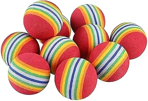 [CAT-10 Ball] BUY4LESS 10 Pcs Rainbow Ball 4.2 cm diameter foam ball cat pet toy
