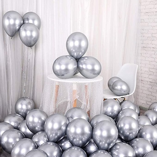 [DFS-620-037] 50PC-12" METALLIC BALLOON-SILVER#DFS-620