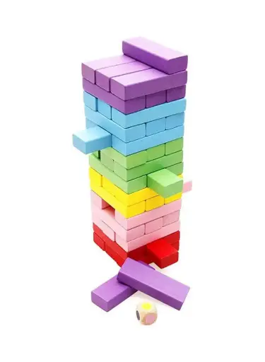 [blocks-48] Colorful Wooden Tumbling Tower Blocks Family Game and Children Educational toy