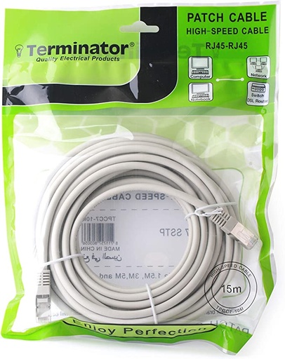 [TPCC7-15M] Terminator High Speed CAT7 Network Ethernet Patch Cable - RJ45 CAT 7 LAN Cable (15 Meter), High Speed 10 Gigabit 600Mhz