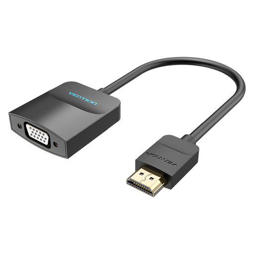 [A42161] VENTION HDMI to VGA Converter with Female Audio Port and Power Supply 0.15M Black Model # A42161