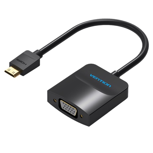 [AGABB] VENTION Mini HDMI to VGA Converter with Female Micro USB and Audio Port  0.15M Black Model # AGABB