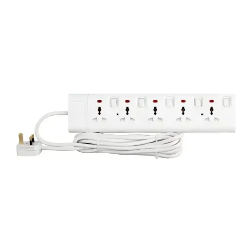 [TPB 725-5M] Terminator 5 way 5 meter universal power extension socket - TPB 725-5M