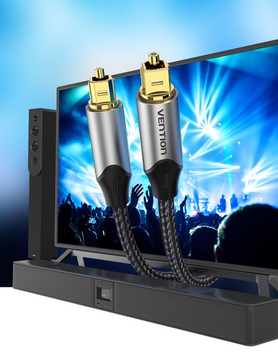 [BAVHJ] VENTION Optical Fiber Audio Cable Aluminum Alloy Type 5M Gray Model # BAVHJ