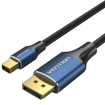 [HCFLH] VENTION Mini DP Male to DP Male 8K HD Cable 2M Cotton Braided Blue Aluminum Alloy Type Model # HCFLH