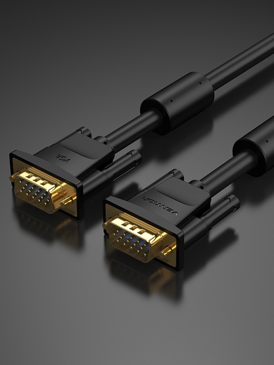 [DAEBJ] VENTION VGA(3+6) Male to Male Cable with ferrite cores 5M Black Model # DAEBJ