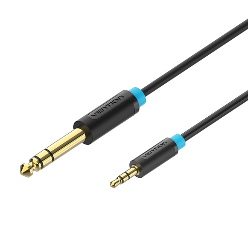 [BABBD] VENTION 6.5mm Male to 3.5mm Male Audio Cable 0.5M Black Model # BABBD