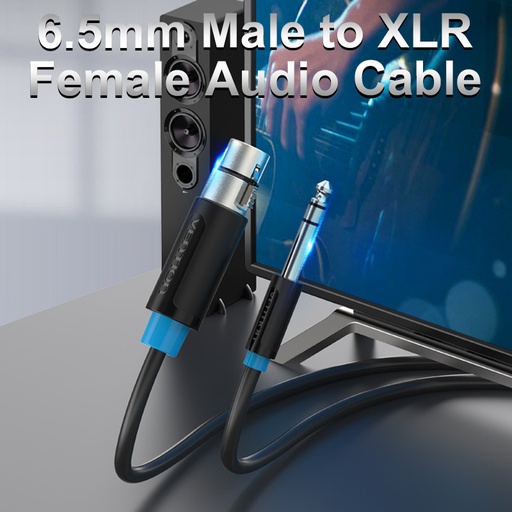 [BBEBL] VENTION 6.5mm Male to XLR Female Audio Cable 10M Black Model # BBEBL