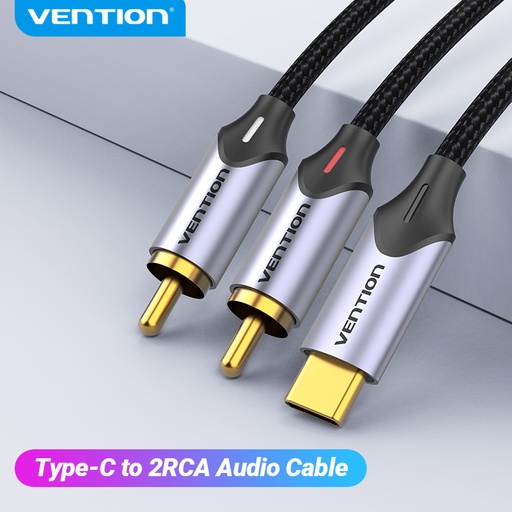 [BAUHF] VENTION Cotton Braided TRS 3.5mm Male to 6.5mm Male Audio Cable 1M Gray Aluminum Alloy Type Model # BAUHF