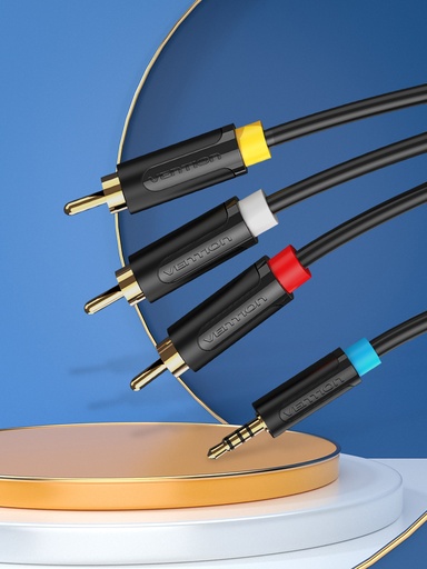 [BCCBG] VENTION 2.5mm Male to 3RCA Male AV Cable 1.5M Black Model # BCCBG
